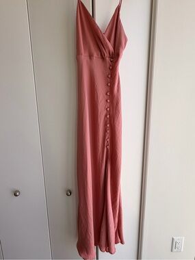 Zara Satin Midi/Maxi Dress – Size Small – Blush Pink